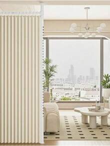1PC Door Curtain; Made Of Thick Fabric, Equipped With Hooks And Straps; Suitable For Use As A Partition In Rooms; Features A Simple Design; Easy To Clean And Install – A Partition/Curtain That Does Not Include A Rod. - ML-0 - View 10