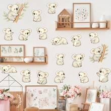 3PCS Cute Animal Sloth Bedroom Cartoon Decorative Wall Stickers PVC - 20*30cm 3PCS - View 3