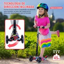 Scooter Para Niños 3 Ruedas Plegable Con Manubrio Ajustable Color Negro. Patín Del Diablo Para Niños Niñas De 3 A 7 Años, Patinete Ajustable 4 Alturas Ruedas Con Luces Led Y Kit De Protección. - Negro | Grafiti - Ver 6