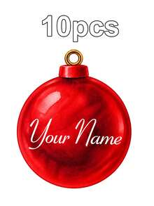 Label Hadiah Bola Natal Merah Kustom, Kartu Ucapan Liburan dengan Nama dan Pesan yang Dipersonalisasi, Label Hadiah Bergaya Ornamen Meriah yang Elegan untuk Pembungkus Hadiah, Dekorasi Kotak Hadiah Natal 2026 yang Disesuaikan, Teks yang Dapat Disesuaikan sebagai Kenang-kenangan Natal untuk Keluarga dan Teman - MultiWarna - View 9