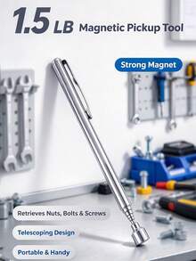 1.5LB Telescopic Magnetic Pick Up Tool Extendable Magnetic Retrieval Grabber Strong Magnet Metal Parts Picker Portable Magnet Suction Stick For Retrieving Nuts Bolts Screws In Auto Repair Home Maintenance & DIY Hand Tool - A - View 1