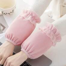 1 đôi băng tay ngắn bằng nhung viền ren, bọc tay cổ tay bèo nhún, chống bám bẩn dùng cho nhà ở, công việc, nấu ăn và văn phòng - Ren ngọc trai - Xem 13