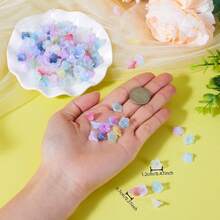 100/300Pcs Acrylic Flower Bead Caps Gradient Spacer Beads Mini Flower Caps Loose Floral Beads For DIY Jewelry Making Bracelet Necklace Earring Jewelry DIY Crafts - Multicolor - View 3