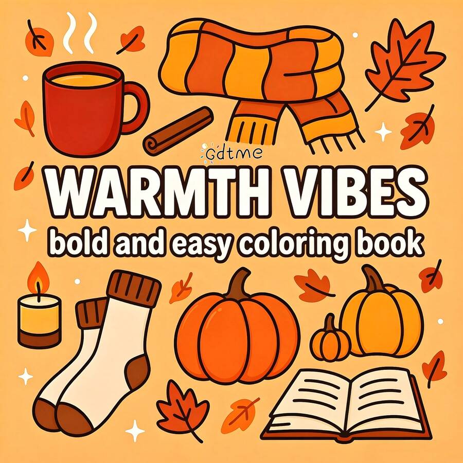 GDTME Autumn Vibes - 24 Vibrant, Simple To Color Pumpkin, Fallen Leaf ...