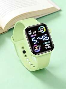 6/1pc Unisex Teen Fashion Digital Pattern LED Screen Electronic Watch With Butterfly Jewelry Set Including Necklace, Bracelet, Ring And Earrings, Perfect For Students Daily Wear, Back To School Season, Back To School Gift, Multi-Holiday Gift Choice (Gift Box Not Included) - Multicolor - View 10