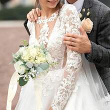 Wedding Bridal Hand Bouquets Ivory White Artificial Roses For Bride Bridesmaid Marriage Proposal Party Church Decoration - White - View 6