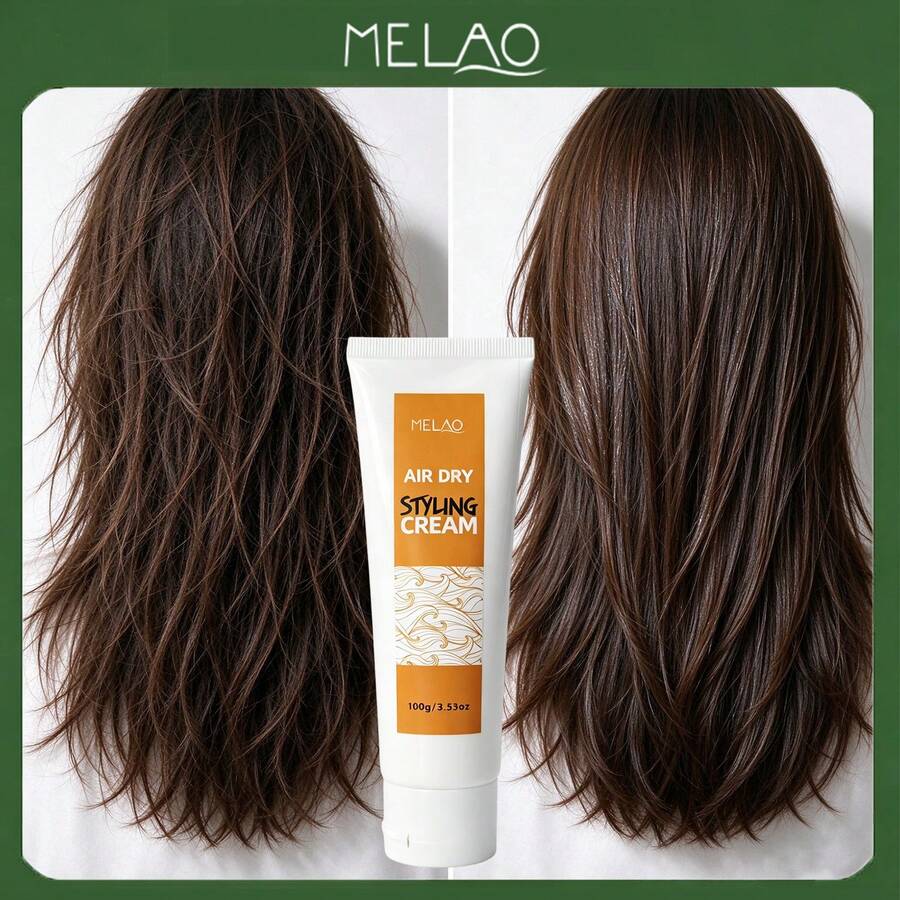 MELAO 100g Air Dry Hair Styling Cream, Heat-Free Hair Styling Cream, Creates Soft Natural Wavy Texture, Smooths Frizz, Lightweight Formula For Easy Hairstyling - 100g - View 1
