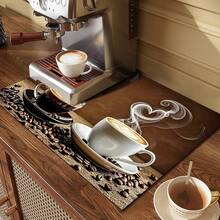 1pc Coffee Machine Drip Mat, Kitchen Sink Drip Mat, Sink|Countertop|Absorbent|Drip Mat Coffee Mat, Dirt-Resistant And Easy To Clean, Trimmable, Quick-Drying, Suitable For Kitchen Sink, Vegetable Washing Sink Countertop, Dishware|Coffee Cup|Coffee Machine Accessories Placement, Cup Draining, Washbasin, Bar Countertop, Perfect For New Home Housewarming Gift, New Home Kitchen Essential, Moving Gift, Practical Home Gift, Christmas Gift, - Multicolor - View 7