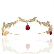 1pc Fashionable Women's Brow Chain, Wedding Party Bride Crown Accessory, Sparkling Material, Delicate Design, Mysterious And Charming, Essential Hair Accessory For Elf Queen Costume, Party Photo Focus, Showcasing Unique Charm And Style, Multiple Gemstone Color Options - Multicolor - View 9