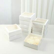 12 Pcs. Pastry Boxes With Clear Window, Suitable For Macarons, Cookies, Cupcakes, Donuts & Various Desserts – Perfect For Bakeries, Dessert Shops & Small Cake Making - Multicolor - View 7