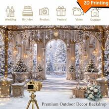 2D Plan, 1 Banner, Elegant And Classic Winter Corridor With Snow And Mist Surface, Branch Chandelier, Activity Background, Photography Background, Home Decoration Banner, Studio Props - 1 - View 3