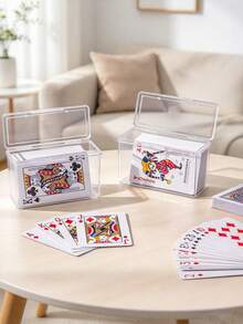 10pcs/8pcs/5pcs/4pcs/3pcs/1pc Portable Playing Card Storage Box, Card Container, Jewelry & Small Items Organizer Box, Game Cards, ID Cards, Name Cards Holder - Clear - View 8