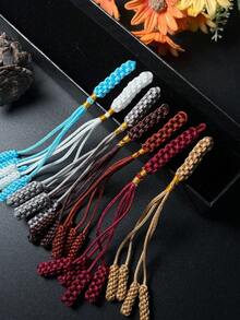 1pc Islamic Tasbih Matching Woven Tassel, Exquisite Rope Knot Prayer Bead Pendant, Handmade Braided Rope Tassel, Prayer Bead DIY Accessory - Multicolor - View 1