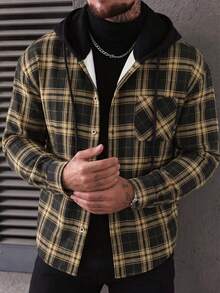 Men's Casual Cool Floral Print Patchwork Drawstring Hoodie Jacket ...