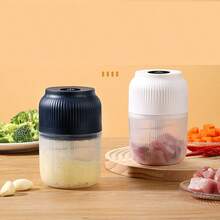 Portable USB Electric Mini Food Processor And Garlic Chopper, 13.53oz/1.6 Cup Capacity, USB Rechargeable, Suitable For Ginger, Onion, Meat, Fruit Grinding, Vegetable Grinder, Compact Design, Ideal For Office, Travel - Multicolor - View 6