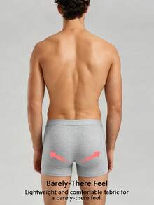 Norcotton 1PC Men's Solid Color Pure Cotton Boxer Briefs - Light Grey - View 2