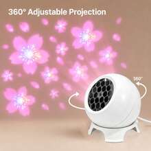 1PC Cherry Blossom Projector Light Set (Projector Lamp And Base And USB Cord), 360° Adjustable. It Projects Vivid Moving Romantic Spring Cherry Blossom Patterns. Ideal For Bedrooms, Parties, Christmas, Halloween, And Birthday Gifts - White - View 10