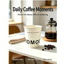 10/25/50pcs 330ml White ODMOOD Double-Layer Disposable Coffee Paper Cups, Suitable For Family Gatherings, Business Receptions - White - View 1