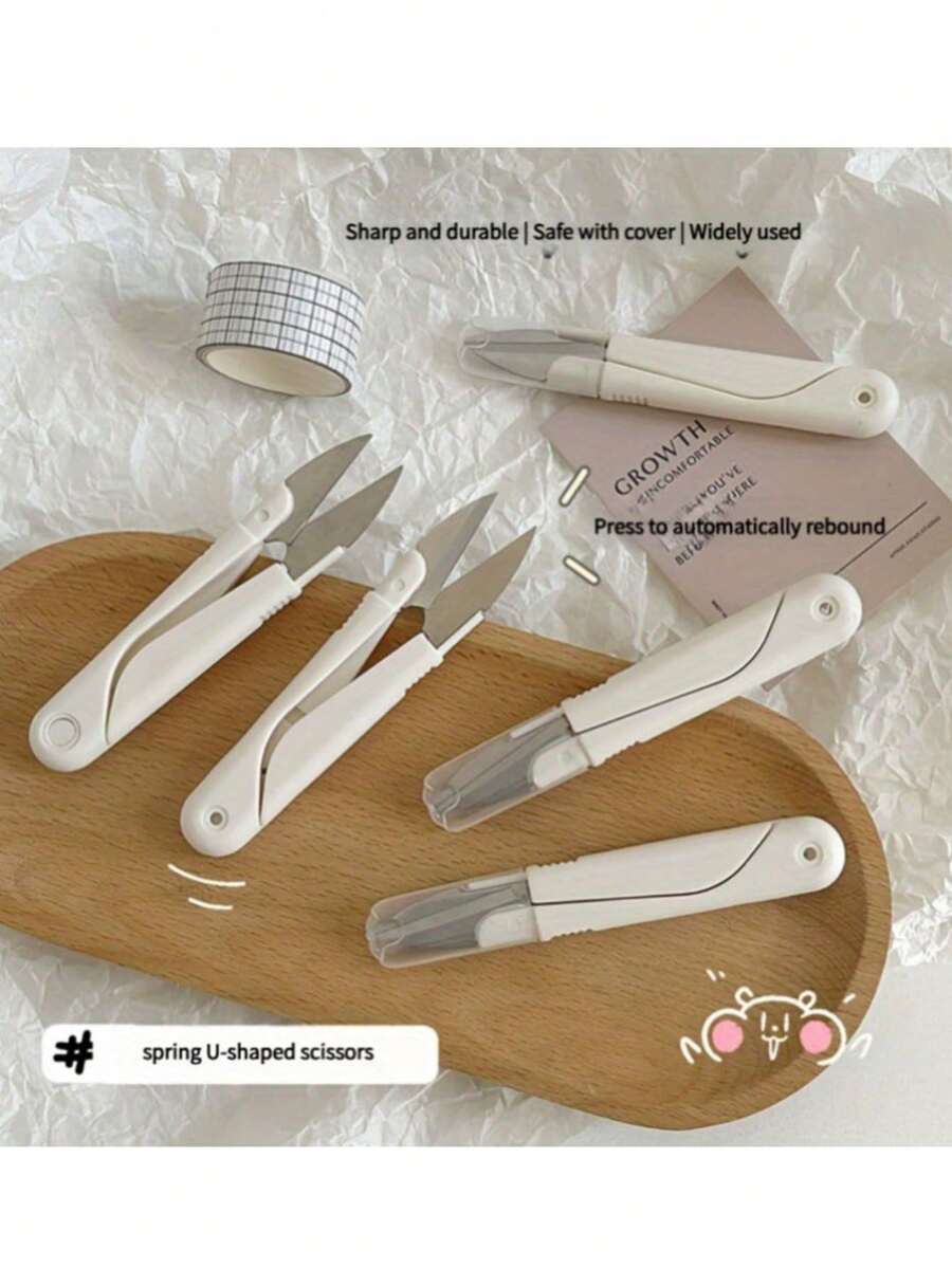 1/5PCS. Scissors With Protective Cover - Stainless Steel Handmade And DIY Mini Sewing Scissors, Multi-Functional Fabric And Thread Trimming Tool, Essential For Tailoring
