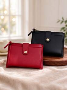 Multifunctional Card Holder Zipper Coin Purse Short Wallet Bank Card ID Storage Bag Women's Card Holder, Card Holder Wallet Integrated, Multi-Slot Card Holder, Zipper Coin Purse, ID Card Holder, Bank Card Holder, Portable Card Holder, Mini Card Holder, Small Card Holder, Card Storage Bag - Multicolor - View 1
