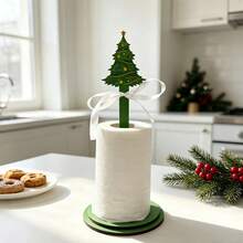 Santa Claus Snowman Christmas Tree Wooden Toilet Paper Holder Christmas Atmosphere Decoration - A - View 7