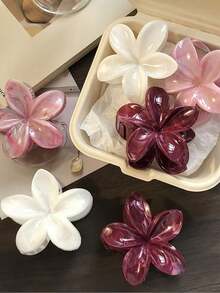 6 Pcs Colorful Gradient Hyacinth Hair Clips, Bohemian Style Elegant Back Of Head Hair Clips, Suitable For Beach Vacation Photos - Multicolor - View 6