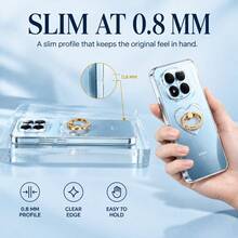 SKJL Ultra Thin Soft Case Compatible With Xiaomi Note 15 Pro Plus Pro+ 4G 5G Note 14 Pro Plus Pro+ 4G 5GClear Transparent Shell Shockproof Slim TPU Cover - Clear + Rhinestone Ring - View 5