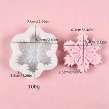 1pc Snowflake Shaped Aromatherapy Candle Silicone Mold Home Decor/Gift Ornament Plaster Mold, Handmade Epoxy Resin Casting Mold, Art Decorative Clay Plaster Mold/Non-Stick Easy Release/Heat Resistant - A-White - View 6