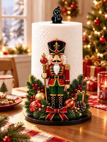 1pc Large 3D Christmas Decorative Kitchen Paper Towel Holder, Desktop Roll Paper Towel Holder (Combines Display And Storage Functions), Fun Nutcracker Design, Suitable For Kitchen, Bathroom, Living Room And Dining Room, Decorative Item To Create Warm Christmas Atmosphere, Christmas Home Decor, Kitchen Gadget, Kitchen Utensil, Ramadan, Arabic Coffee Cup, Kitchen Decoration, Kitchen Supplies, Home Accessories, Kitchen Storage Supplies, Holiday Essentials, Kitchen Essentials, Kitchen Decoration And Accessories, Home Essentials, College Essentials - Multicolor - View 1