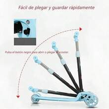 Scooter Monopatín De Pie Plegable Para Niños De 2 A 10 Años, Patinete Infantil Portátil Color Rosa Para Paseos Y Diversión - Azul - Ver 4
