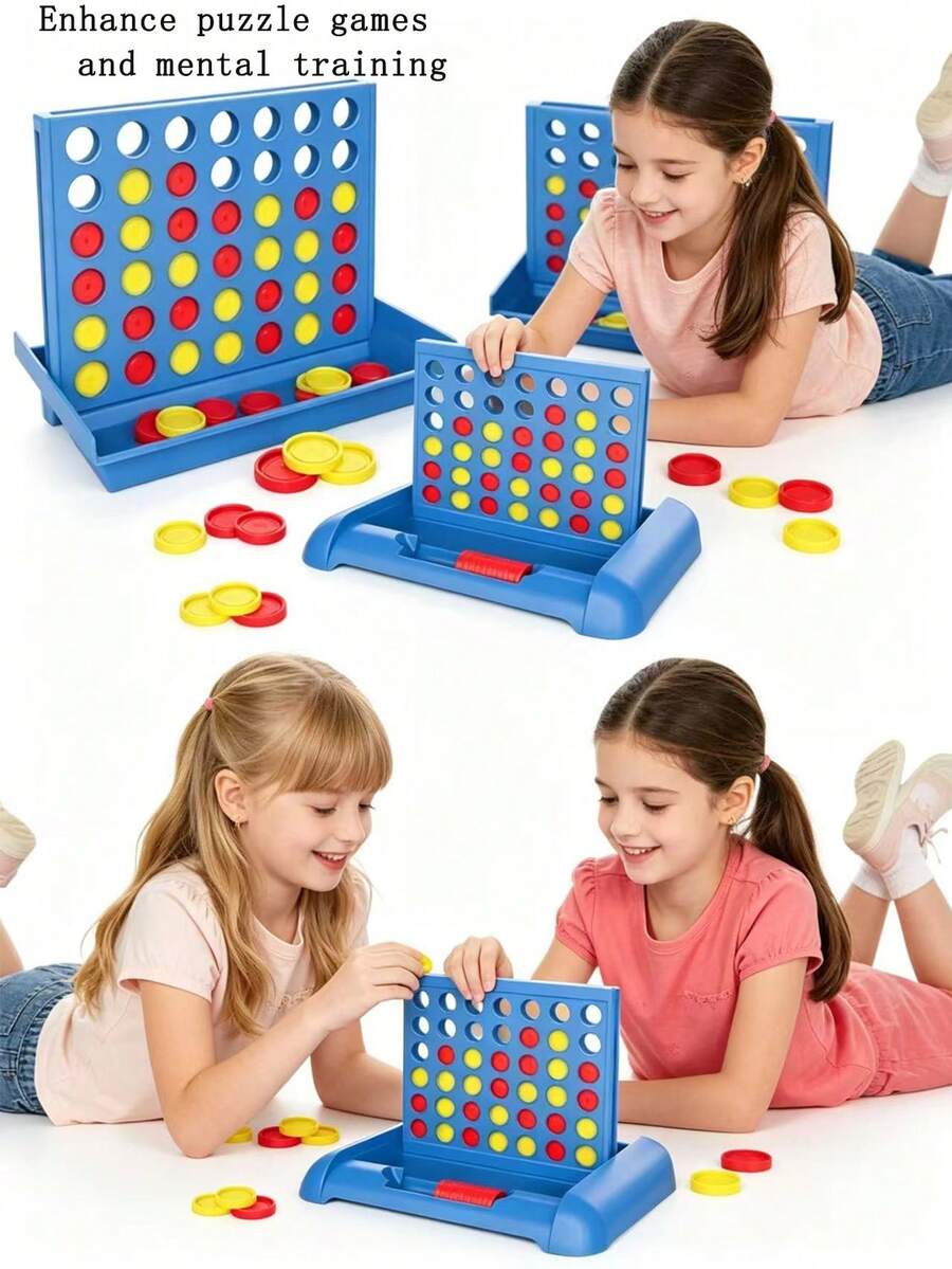 Small Classic Checkers Four-In-A-Row Chess Game, Party Game, Entertaining Game, Multi-Player Competition Game, Connect Four