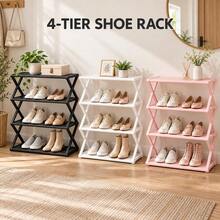 4 Layer Lightweight Shoe Storage Rack Freestanding Footwear Organizer Shelf For Entrance Bedroom Closet - Multicolor - View 9