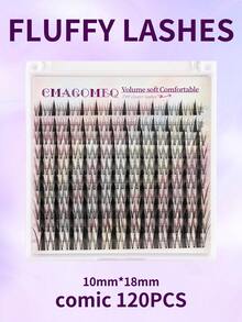 120pcs High Quality Cluster Eyelash Extensions, Waterproof Soft, Reusable, C Curl, Beginner DIY Manga Style Eyelashes, Natural Lightweight Anime Style, Salon-Grade Makeup Effect, Suitable For Daily, Work, Party, Shopping And Various Festivals, 8-16mm, Soft Fine Stem, Factory Direct , Competitive Price - C - View 12