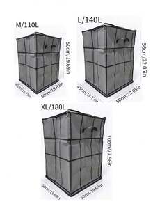 Thickened Black Mesh Storage Bag, Transparent Large Foldable Clothing And Bedding Storage Bag, Dorm Essentials, Suitable For Blankets, Bedding, Wardrobe, Underbed And Dorm Storage, Ideal For Moving, Laundry And Space-Saving Room Organization, Christmas Gift/Christmas Wreath/Christmas Ball Storage - Grey - View 2