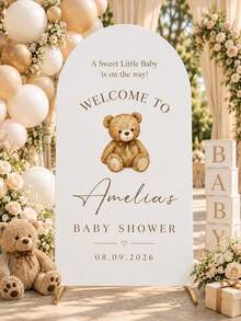 Custom Wedding Arch Fabric Decor Cover, Personalized Photo Name Date Text, Polyester Double-Sided Stretch Background Cloth, Wedding Welcome Sign, Spandex, Event Backdrop Curtain - Multicolor - View 2