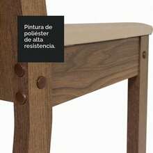 Juego de Comedor, Mesa con Tapa de Madera y 4 Sillas Oxford Samara, Color Marrón/Negro/Beige, Juego de Mesa Cuadrada para Cocina y Comedor, Asientos Tapizados Cómodos, Fácil Montaje - Marrón - Ver 9