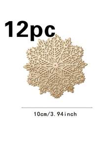 6/12pcs Christmas Snowflake Coasters, Suitable For Home Dining Table Decor, Christmas Holiday Celebration Coasters - Multicolor - View 19