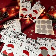 40pcs Christmas Scratch-Off Game Cards - "Who Has Santa?" Christmas Party Activity Scratch-Off Cards - Multi-color - View 1