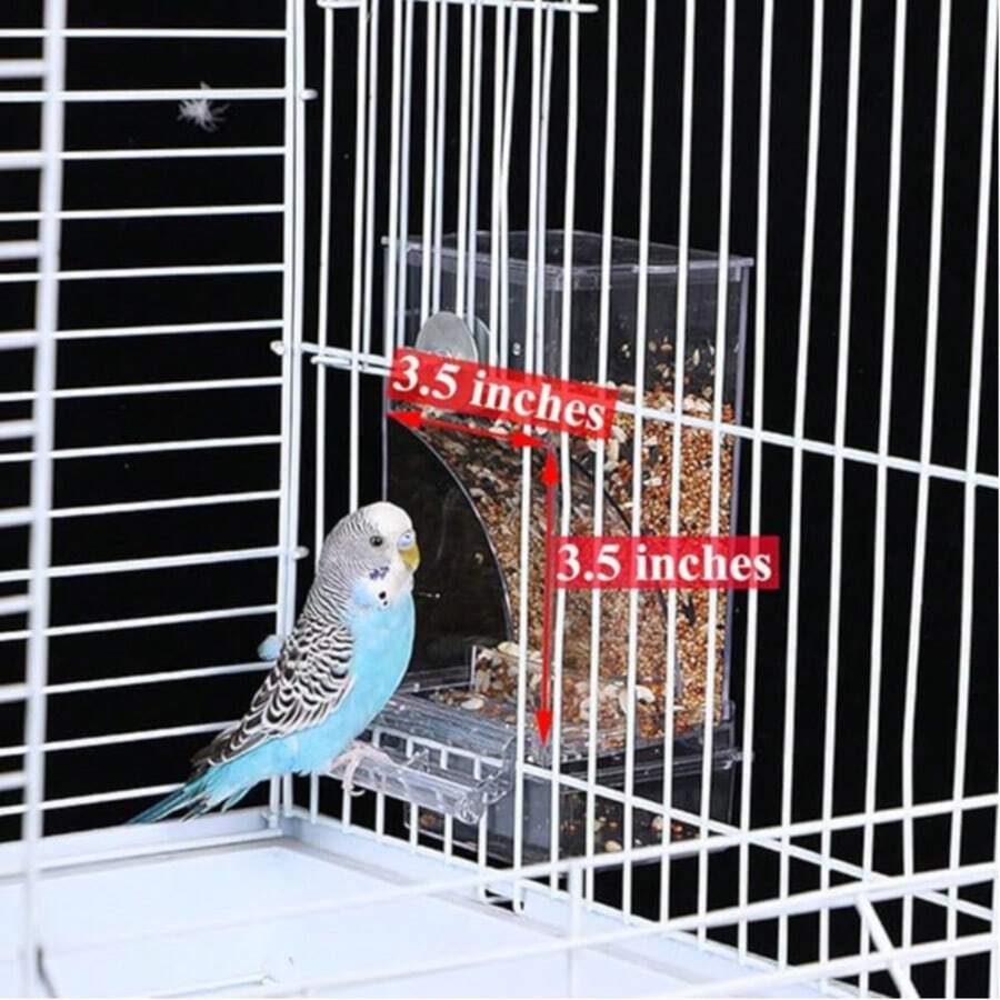 2隻鸚鵡自動餵食器 殼分離器 鸚鵡小鸚鵡防撒漏防水懸掛式一體餵食盒 - 自動餵食器+飲水器 - 查看 1