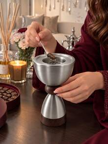The Latest Trending Incense Burners-Featuring An Elegant Gulf-Inspired Design, Perfect For Oud And Incense. Whether For Daily Personal Use, Gatherings With Friends, Or Hosting Guests, This Burner Is An Ideal Addition To Your Living Room, Reception Area, Or Home Hospitality Space. - Silver Matte Wood Grain - View 7
