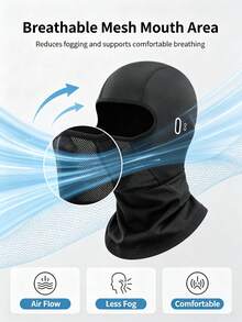 1pc Winter Warm Full Face Neck Gaiter, Windproof Fleece Lined Ski Mask, Suitable For Motorcycle Riding And Outdoor Sports - A - View 5