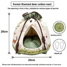 Parrot Cotton Nest, Warm Bird Nest For Autumn/Winter, Hamster Fleece Bed, Thickened Sleeping Nest For Monk Parakeet And Tiger Parakeet, Peony Winter Overwintering - View 2