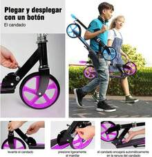 Rosa/Negro patinete, patinete de pedales - Rosa/Negro - Ver 10
