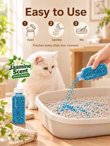 1/2 Bottle 350ml, Cat Litter Deodorizer Beads - Long-Lasting Odor Control For Cat Litter Box, Deodorizer, Cat Supplies, Cat Products, Fresh Home Fragrance, Pet Deodorizer, Also Suitable For Other Small Animals (Multiple Scents Available) Halloween, Christmas - Multicolor - View 6