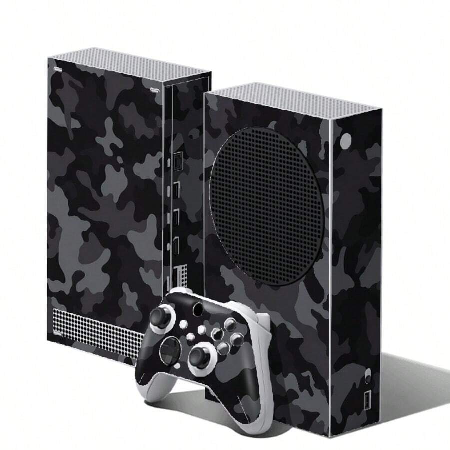 Bộ nhãn dán Series S, họa tiết rằn ri đen trắng, màng dán console game vinyl tự dính chống nước và chống trầy xước, có thể tháo rời không để lại vết keo, phim trang trí cho toàn bộ console + 2 tay cầm - Xem 1