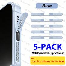 ZYONS 5pcs Metal Speaker Dust Cover Mesh Protector Compatible With IPhone 17 Pro Max/17 Air/16 Pro Max/16/15/14/13/12 Series, Made Of Durable Metal Material, Available In Black/Silver/Cosmic Orange/Gold/Green/Red/Blue/Purple/Desert Titanium Color - Multicolor - View 32