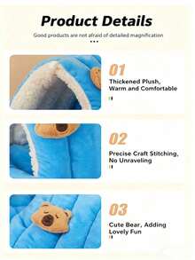 Winter Warm Plush Bird Cage Bed, Soft Bird Hammock, Hidden Sleep Nest, Suitable For Cockatiels, Small Parrots, Small And Medium-Sized Birds - B-Blue - View 6