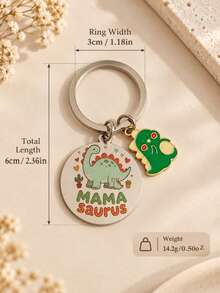 Mama Saurus Keychain Gifts For Mom Cute Dinosaur For Cool Mama Club Keyring Birthday Gifts For Women Lover Accessories - Multicolor - View 4