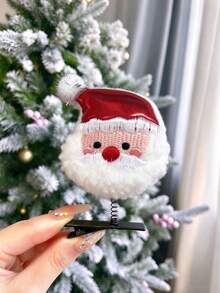 2pcs Cartoon Christmas Holiday Hair Accessories Plush Funny Spring Clips Cute Santa Claus Reindeer Hair Clips Bangs Clips Hairpins - Multicolor - View 11
