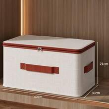 Zippered Covered Clothing Storage Box, Wardrobe Organizer Moisture-Proof Storage Container - Multicolor - View 1